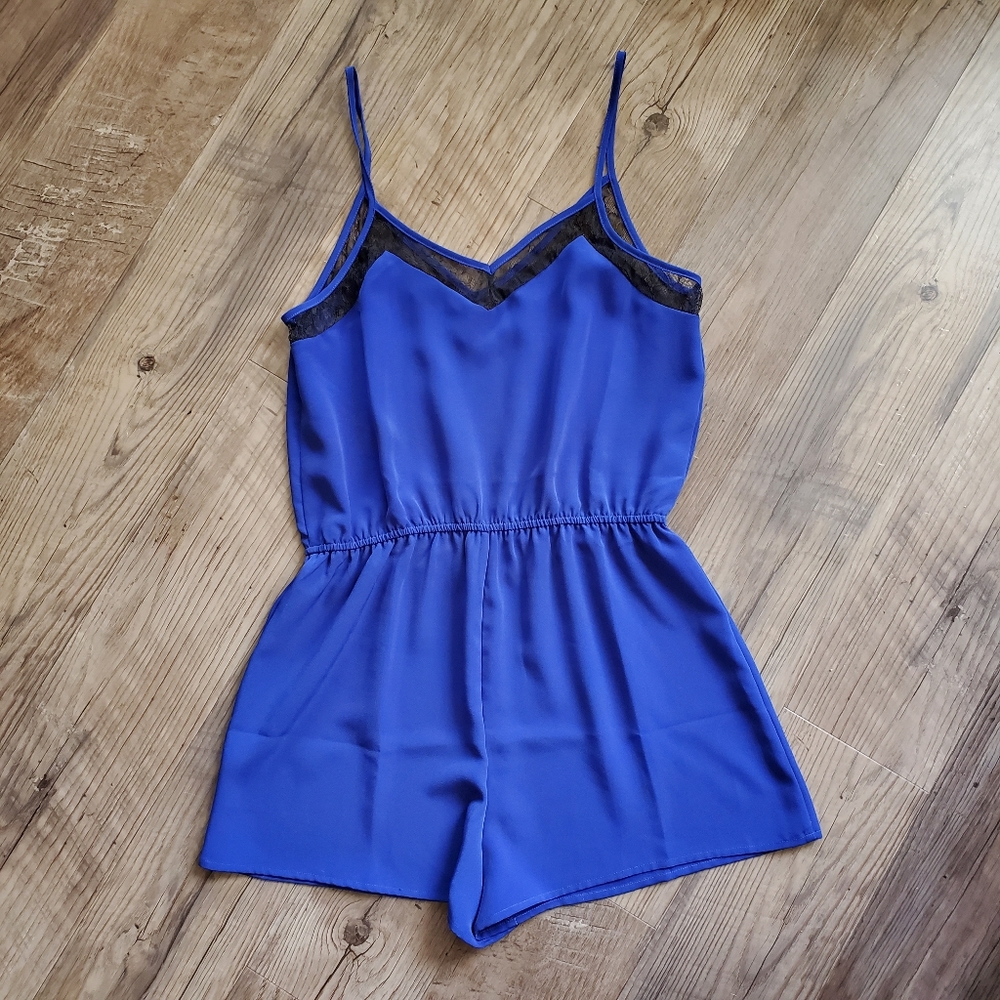 Forever21 romper in dark blue with lace, Size: M